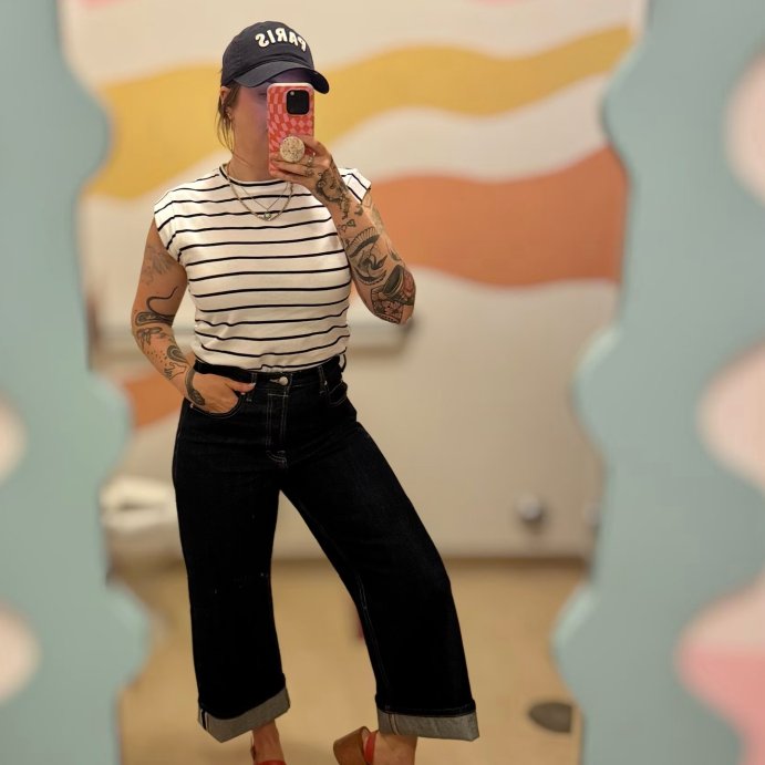 user image by @the_blondologist, Women's Mid-Rise Cropped Vintage Wide Leg Jeans - Universal Thread™