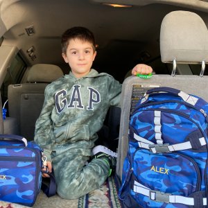 Sac à Dos Enfant Pottery Barn Kids Camouflage Marron - Occasion Comme Neuf