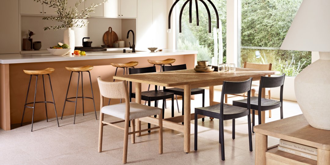 Medium Wood Hargrove Swoop Arm Dining West Elm