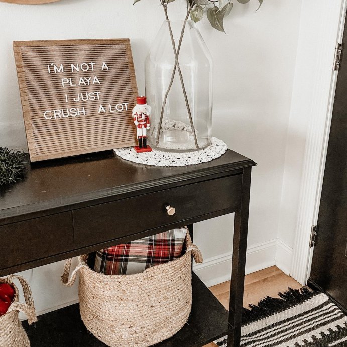 user image by @all.things.kristin, 14&#34;x 14&#34; Wood Letter Board Brown - Threshold&#8482;: MDF Traditional Typography Wall Sign Panel, No Battery Required