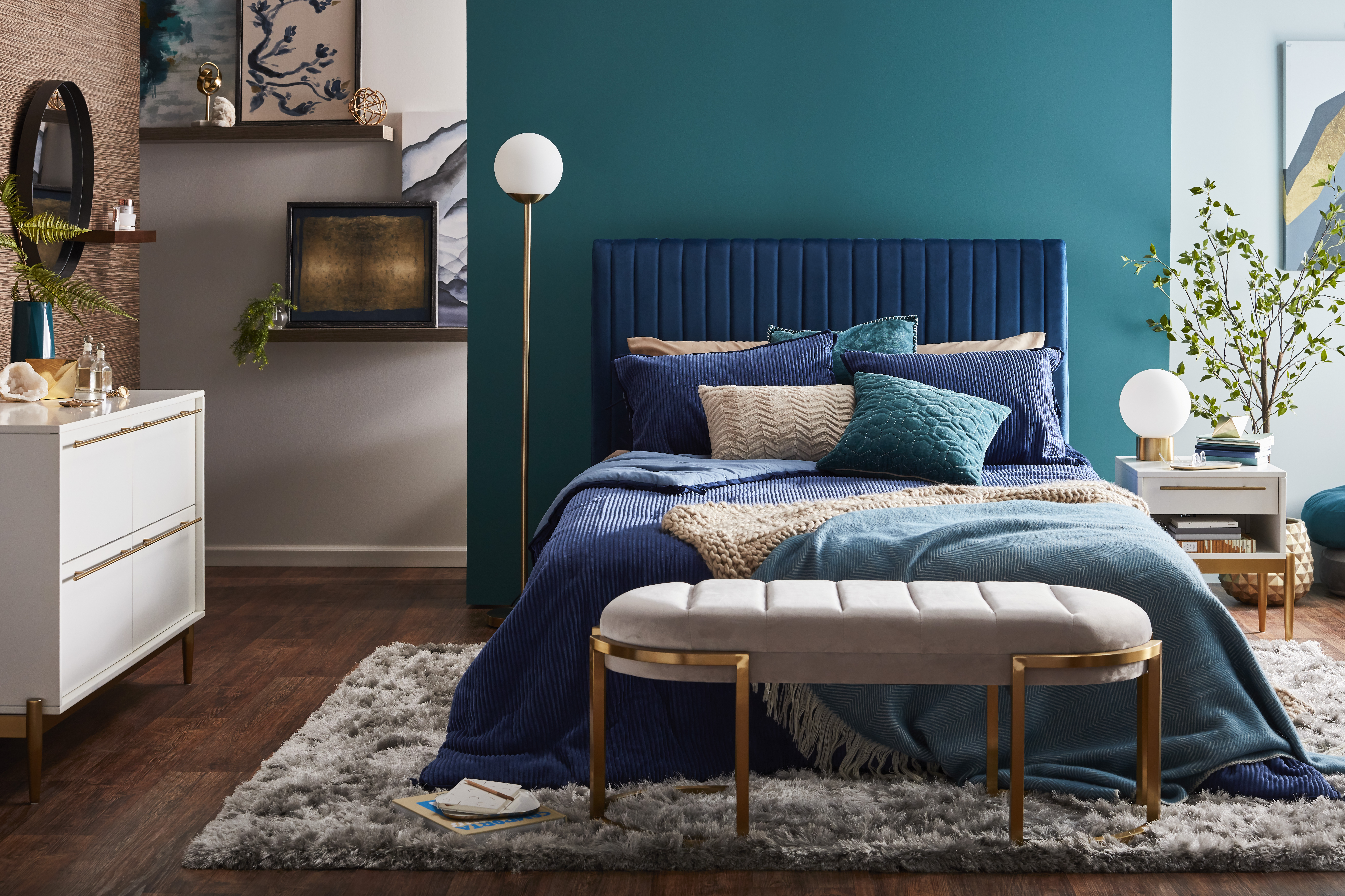 Modrn serene luxury bedroom Instagram Post