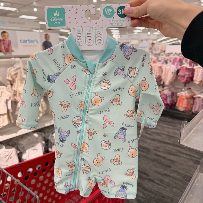 user image by @targettrendsetter, Baby Boys' Disney Winnie the Pooh Full Zip Long Sleeve Rash Guard Unisuit - Green