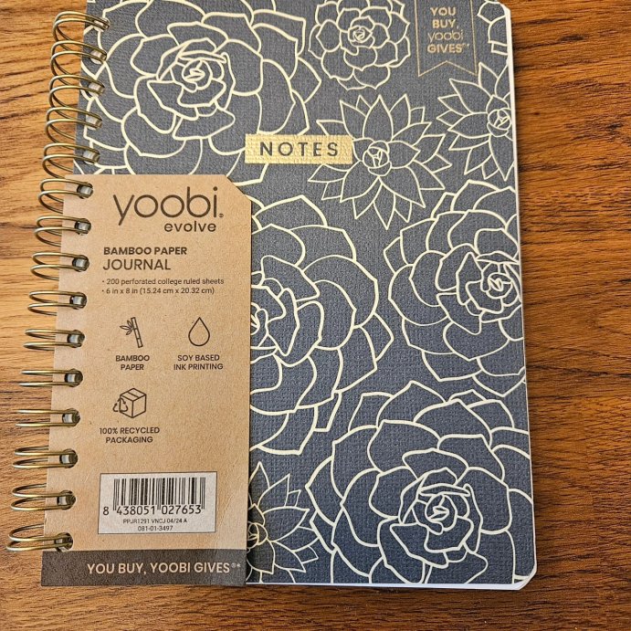 user image by @kdc_1974, Yoobi Evolve 200pg Ruled Journal 6&#34;x8&#34; Spiral Navy Succulents