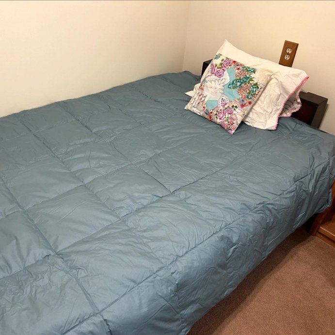user image by @mattsonfam6, Puredown Organic Cotton Down Feather Comforter Duvet Insert, Green