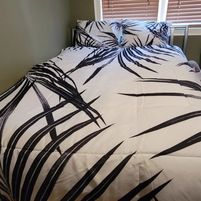 user image by @linseycj, Anita & Bella Art Palm Leaves Dream Comforter Set - Deny Designs