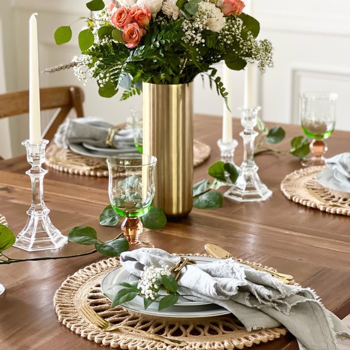 user image by @caseybrookedesign, Tall Brass Vase - Threshold&#8482;: Iron Cylinder Bud Vase for Tabletop, Spot Clean, Watertight, 11&#34; Height