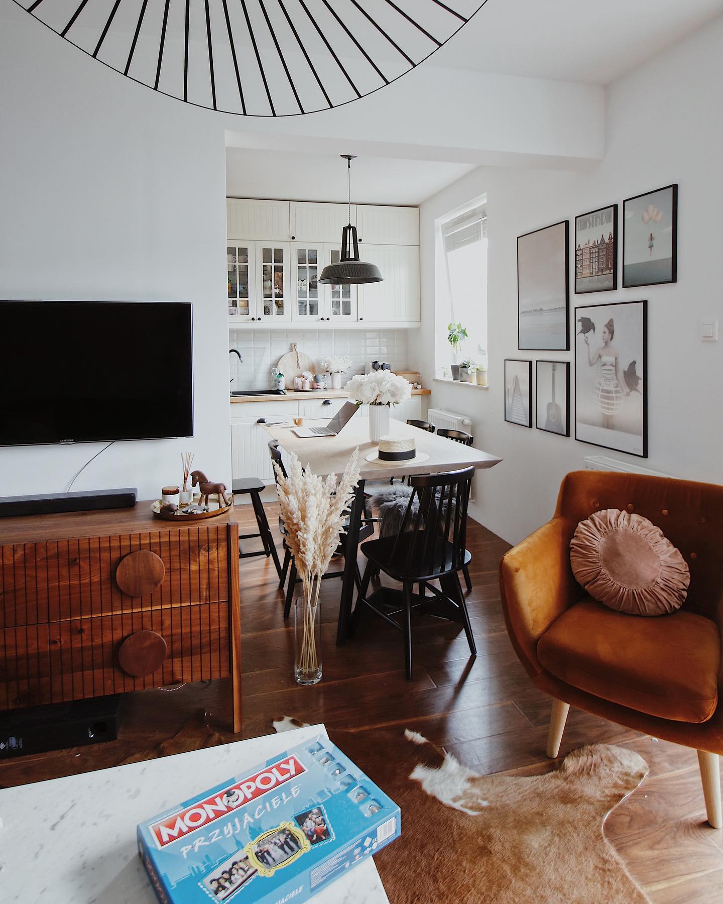 Warm mid century living Instagram Post