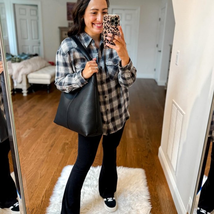 user image by @msnafashion, Women's Oversized Long Sleeve Collared Flannel Shirt - Wild Fable™