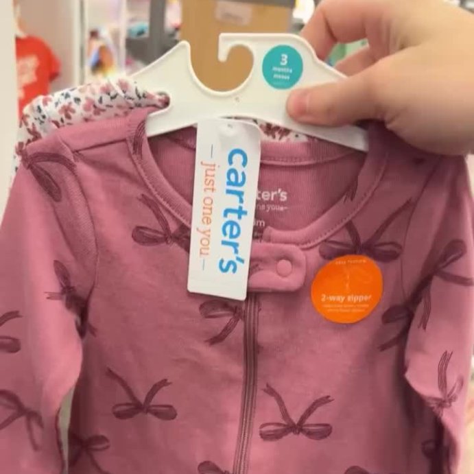 user image by @trendytots.shop, Carter&#39;s Just One You&#174; Baby Girls&#39; 2pk Bows Sleep N&#39; Play - Burgundy