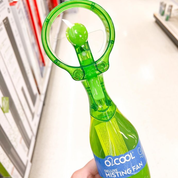 user image by @minimetrends_withmad, O2COOL Deluxe Handheld Misting Fan Colors May Vary: Portable Personal Spray Fan, Battery Operated, Smooth Plastic Finish
