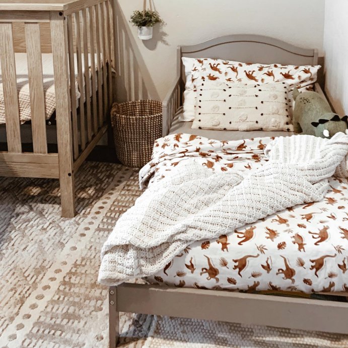 user image by @mimiaamor, Dinosaur Cotton Kids' Sheet Set Watercolor Brown - Pillowfort™