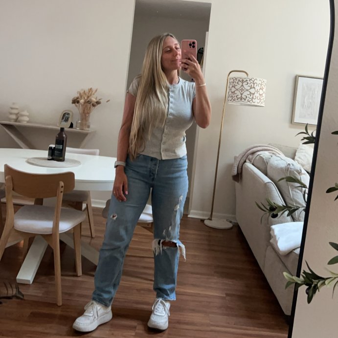 user image by @andreaunboxed, Women's Short Sleeve Button-Down T-Shirt - Universal Thread™