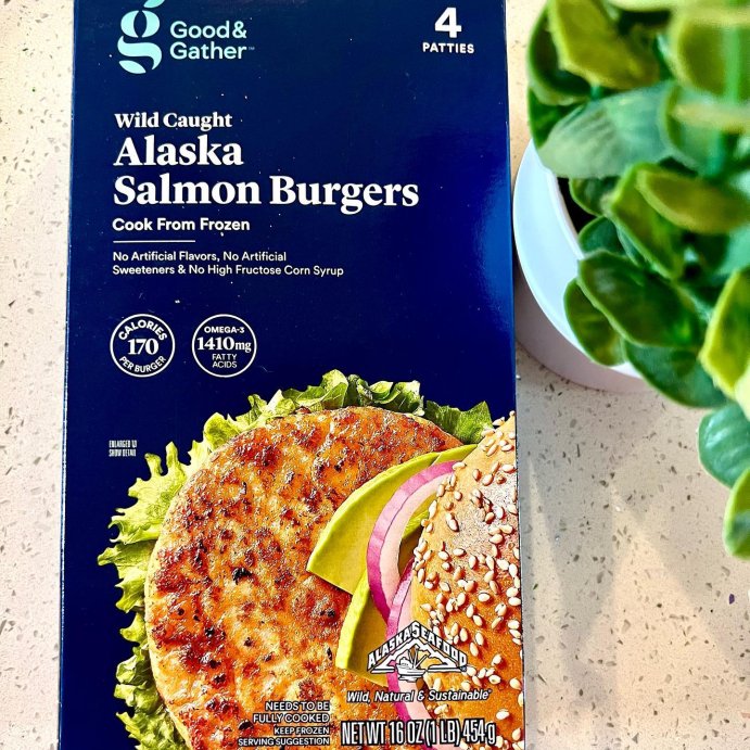 user image by @backtobrittany_, Alaska Salmon Burger Patties - Frozen - 16oz/4ct - Good &#38; Gather&#8482;