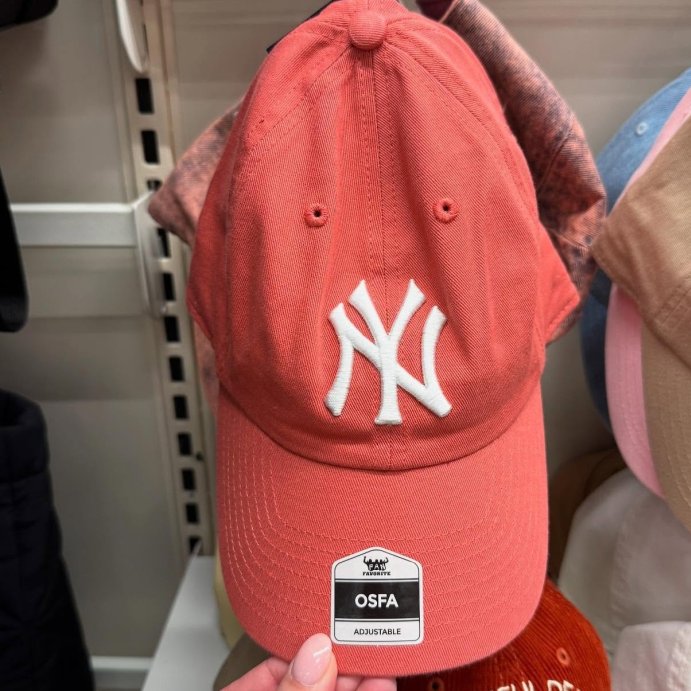 user image by @tarjaymaxx, New York Yankees Baseball Hat - Coral Orange: MLB Cotton Adjustable Strap, Team Logo, Adult One Size