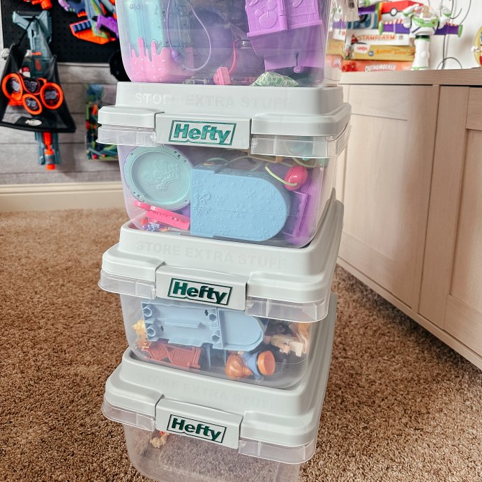 user image by simplykatielynn, Hefty 63qt Hi-Rise Underbed Clear Storage: Plastic Utility Bin with Locking Handles &#38; Latches, Long Universal Storage