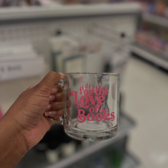 user image by @spottedattarget_, 13oz Glass Mug - FOR THE LOVE OF BOOKS