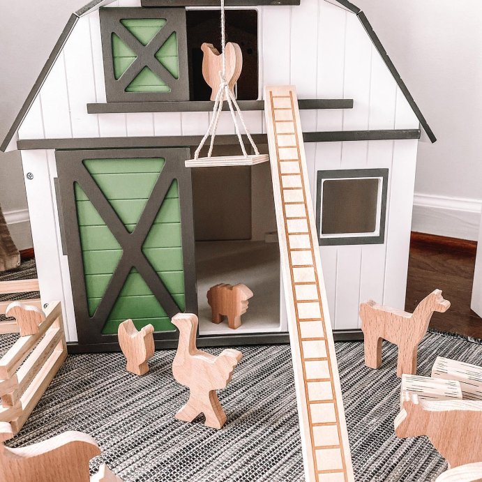user image by @mrs.anaboubker, Toy Barn with Animal Figurines - Hearth &#38; Hand&#8482; with Magnolia: Wooden Farm Playset, Classic Style, Gender Neutral