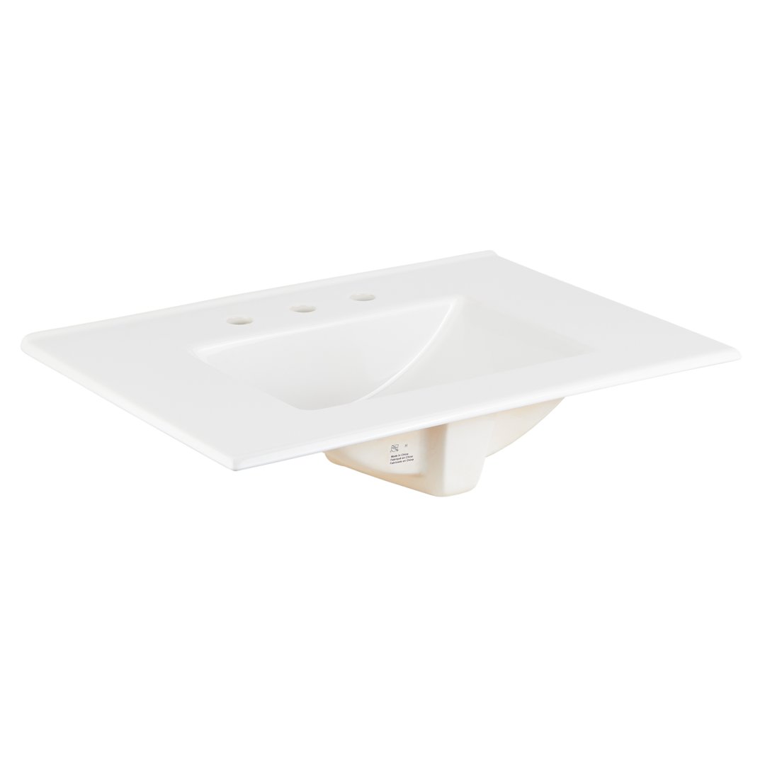 31 Fireclay Vanity Top With Integral Undermount Sink 8 Widespread White Vanities