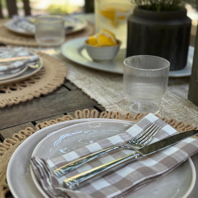 user image by @kaitlynhomestyle, 4pk Cotton Gingham Napkins - Threshold&#8482;: Traditional Check Pattern, 18&#34;x18&#34; Cloth, Machine Washable, OEKO-TEX Certified