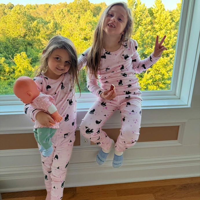 user image by @mariah.bukowski, Kids' Long Sleeve Halloween Witch Cats Snuggly Soft Pajama Set - Cat & Jack™ Pink