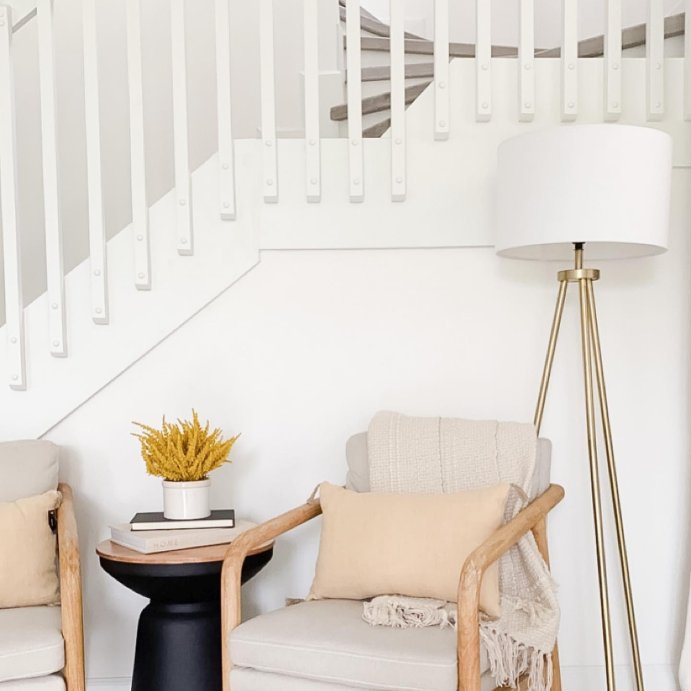 user image by @pinzonsweethome, Tufeld Wood Armchair Beige - Threshold&#8482;: Modern Accent Furniture, No Assembly Required