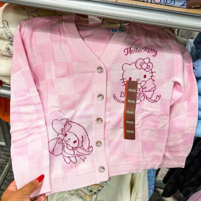 user image by @targetkiddos, Girls&#39; Sanrio Hello Kitty and Friends Button-Up Cardigan - Pink