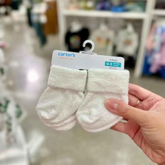 user image by @trendy.babyfinds, Carter's Just One You® Baby 4pk Chenille Socks - White