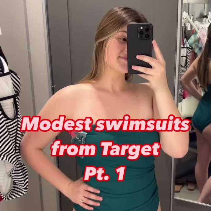 user image by @mrs.modestfashion, Women's Ribbed High Leg Bandeau One Piece Swimsuit - Shade & Shore™