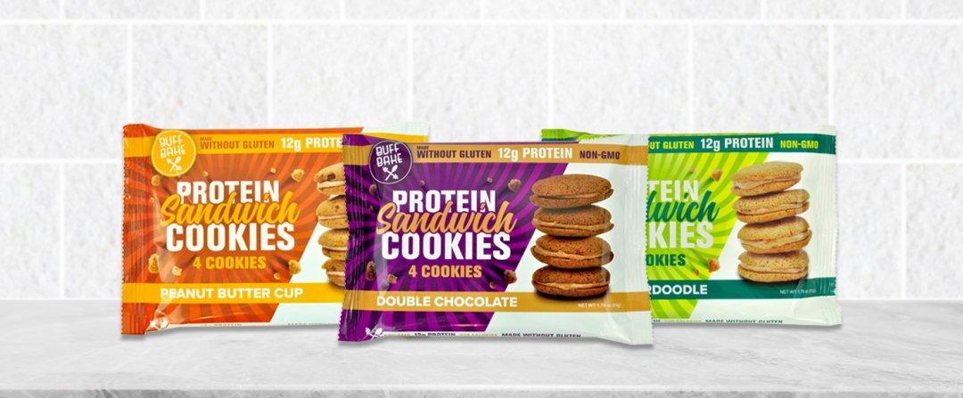 Shop Buff Bake Protein Crunchy Cookies - Peanut (4 Bags), Buff Bake Protein Crunchy Cookies - Double Chocolate (8 - 1.79 oz. Cookies), Buff Bake Protein Crunchy Cookies - Snickerdoodle (8 - 1.79 oz. Cookies) and more