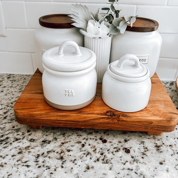 user image by @lifewithpatricia_, Dry Goods Stoneware Canister with Wood Lid Cream/Brown - Hearth & Hand™ with Magnolia