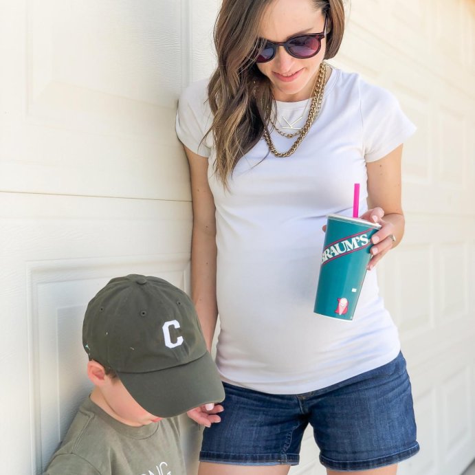 user image by @kaitlanhorrell, Short Sleeve Non-Shirred Maternity T-Shirt - Isabel Maternity by Ingrid & Isabel™