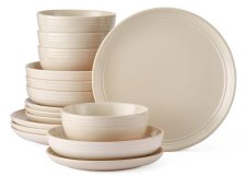 Shop Service de vaisselle en grès Farmhouse Bistro CANVAS Edenhill pour 4 personnes, crème, paq. 16 and more