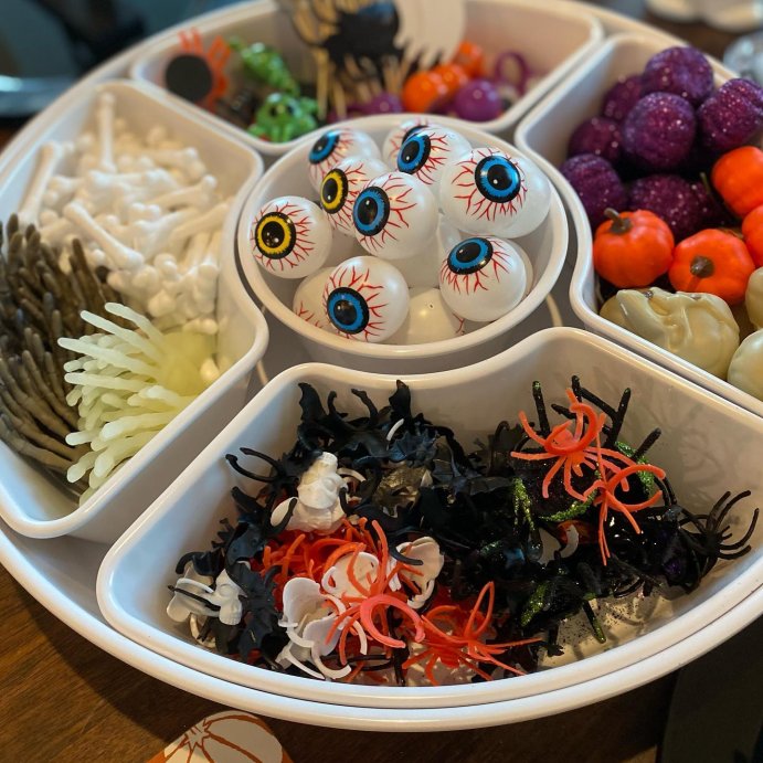 user image by @kinderkindnessandchaos, 6pc Melamine 5-Section Serving Platter White - Threshold&#8482;: Divided Tray, Veggie &#38; Serving Dish, Dishwasher Safe