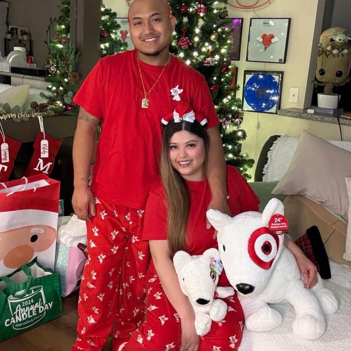 user image by @meluhdeeeann, Adult Bullseye Microfleece Matching Family Pajama Pants - Wondershop™ Red