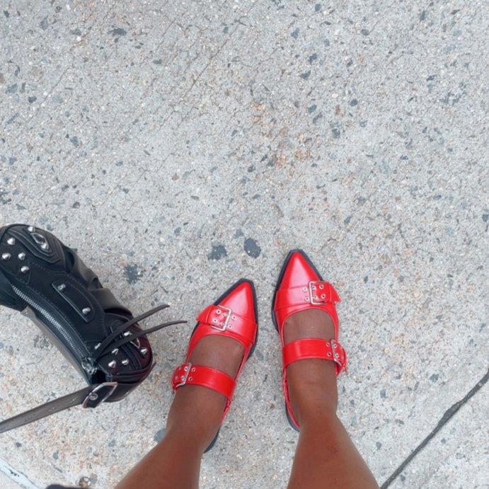 user image by @prettyandposhe, Women's Peyton Double Buckle Slingback Flats with Memory Foam Insole - Wild Fable™