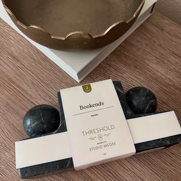 user image by @millennialhomefaves, Set of 2 Marble Bookends Green - Threshold&#8482; designed with Studio McGee