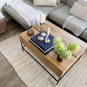 Industrial Storage Pop-Up Coffee Table | Modern Living Room