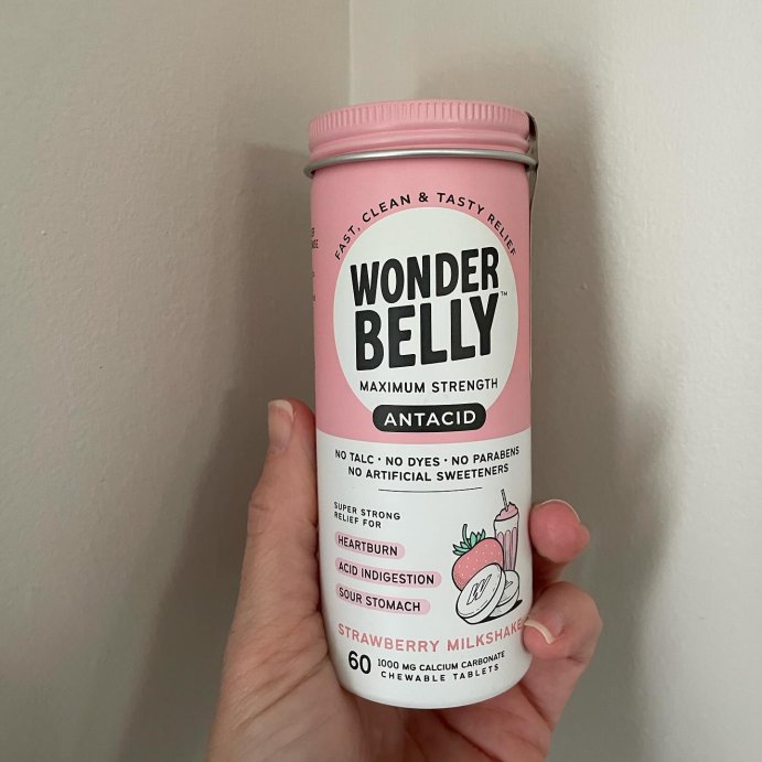 user image by @jessleareviews, Wonderbelly Antacid 1000mg Chewable Heartburn Relief Tablets - Strawberry Milkshake - 60ct