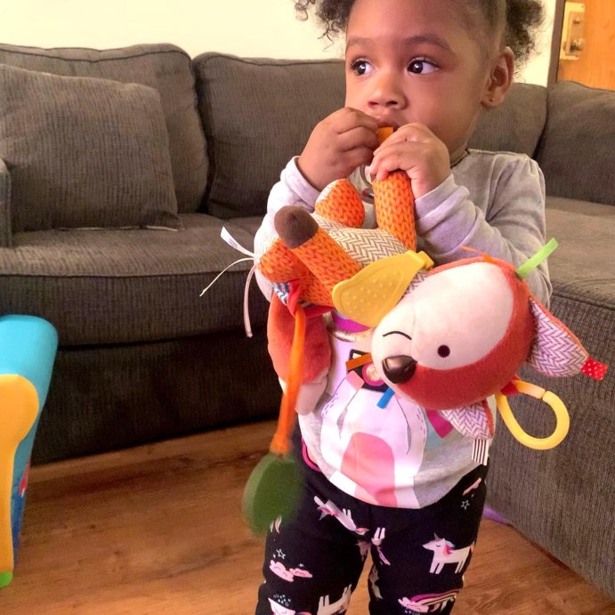 user image by @areeallsmiles, Skip Hop Bandana Buddies Stroller Toy