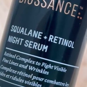 @spacenk’s instagram video of Biossance Squalane + Retinol Night Serum