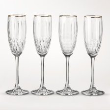 Shop Wilshire Jewel Cut Gold Rim Champagne Flutes, Set of 4 and more