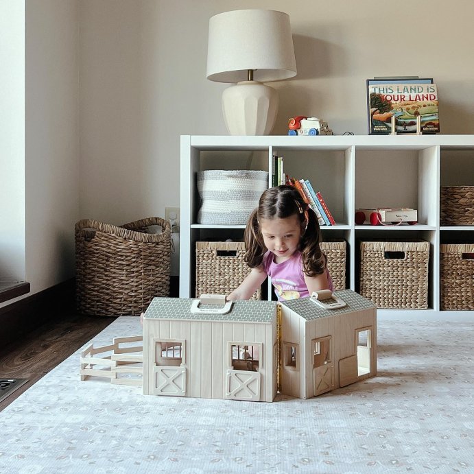 user image by @nur.turedbynature, Melissa &#38; Doug Fold and Go Wooden Horse Stable Dollhouse With Handle and Toy Horses (11 pc)