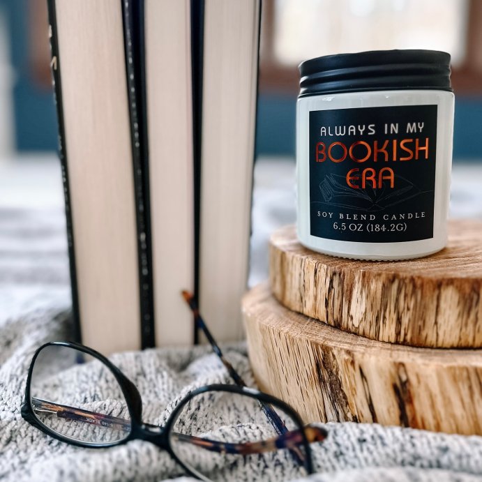 user image by @emmylouwho.reads, Candle  - Green Tea and Bamboo Bookish Era