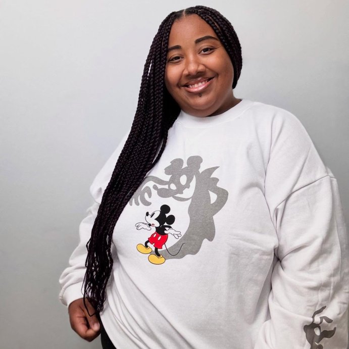 user image by @k_amoni, Women's Mickey & Friends Shadows Graphic Sweatshirt - White