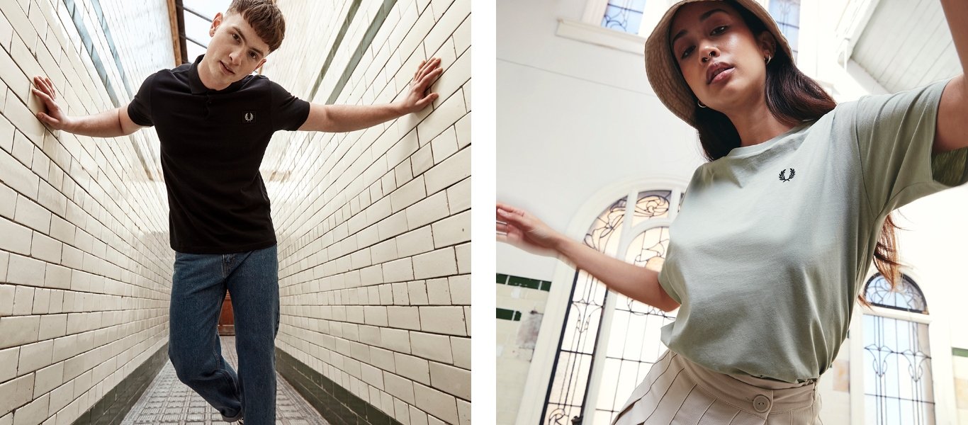 Curated image with Fred Perry Small Logo Ringer T-Shirt - Green - Womens, Fred Perry Patch Polo S...