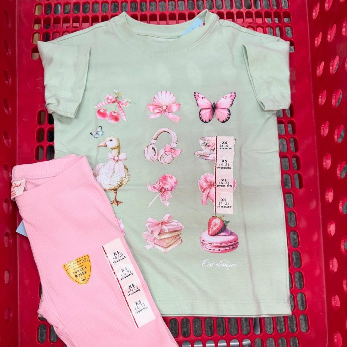 user image by @thislovelylife_of_five, Girls' Short Sleeve Knit Oversized Graphic T-Shirt - Cat & Jack™ - Light Green