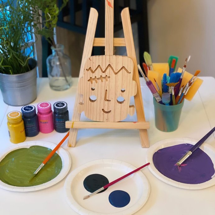 user image by @twolittlesandalatte, 25pc Artist Acrylic Starter Set - Mondo Llama&#8482;: Easel &#38; Paint Kit with Brushes, Palette, Canvas Boards, Design Guide