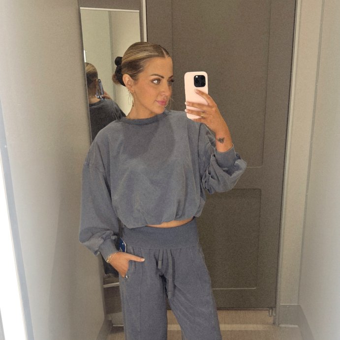 user image by @livingwithbekah, Women's Bubble Hem Long Sleeve Top - JoyLab™