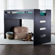 Shop Abridged Charcoal Glaze Low Kids Twin Loft Bed with Right Ladder and more