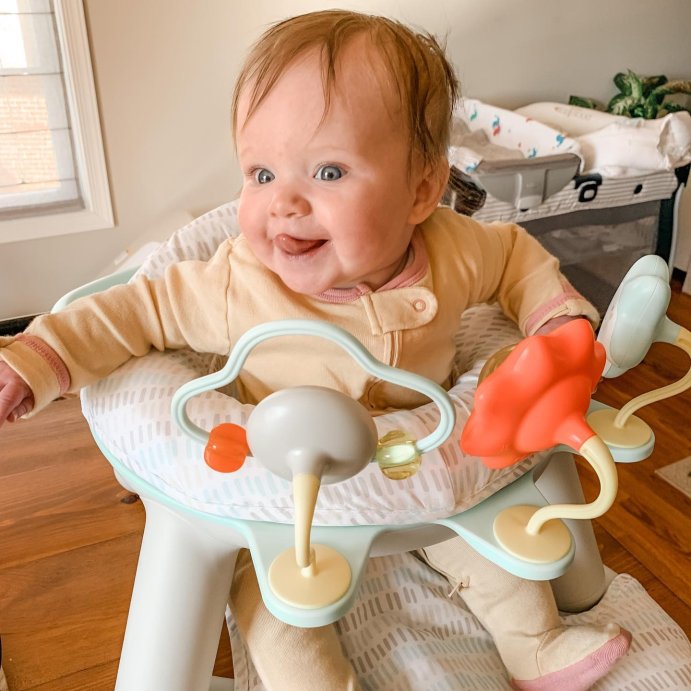 user image by @lynda__mcmillen, Skip Hop Baby Seat Silver Lining Cloud 2-in-1 Sit-up Chair &#38; Activity Floor Seat - Gray